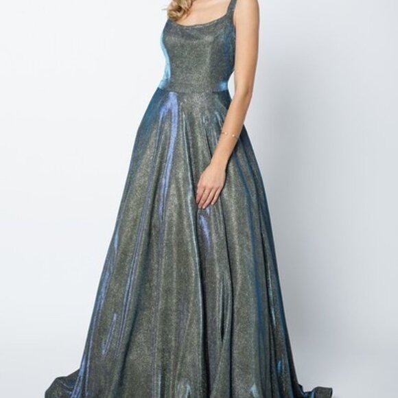 Emeraldgold A-Line Prom Long Dress